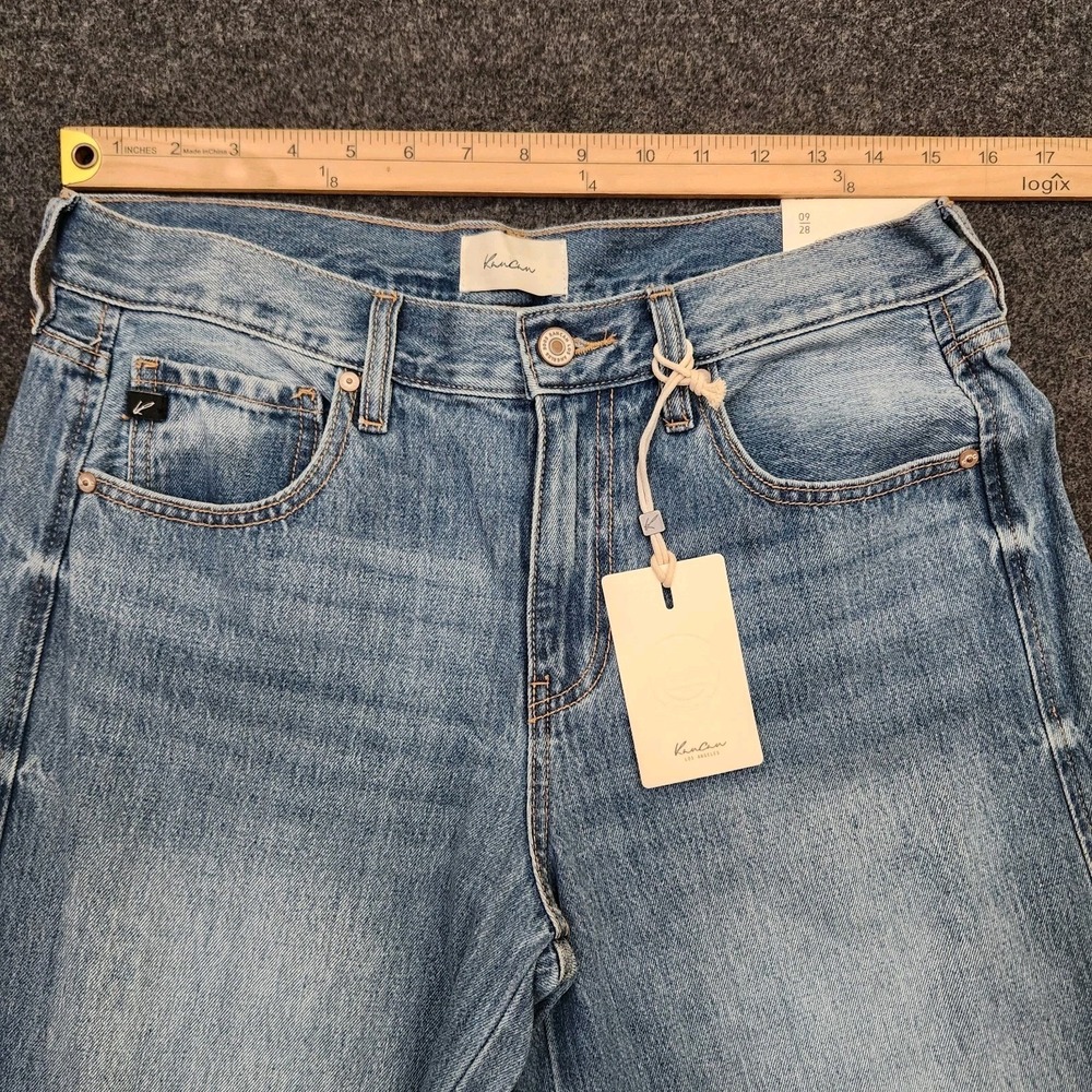KanCan Womens 9/28 Jocy Mid Rise Super Wide Leg Jeans Blue Medium Wash KC8731M - Picture 4 of 11